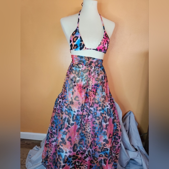 Leopard String Bikini with Sarong Size S - Picture 4 of 7